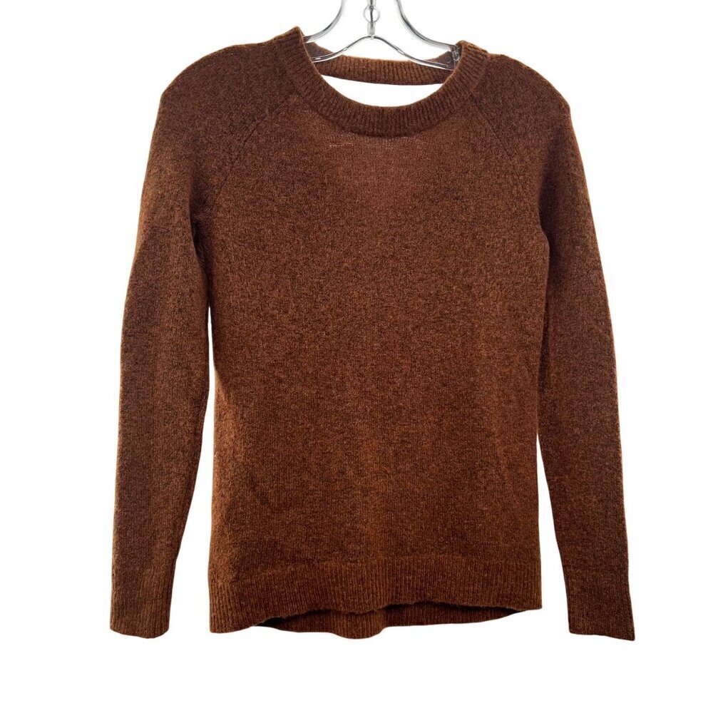 LOFT Women's Long Sleeve Pullover Sweater Cut Out Back Brown Size XXSP